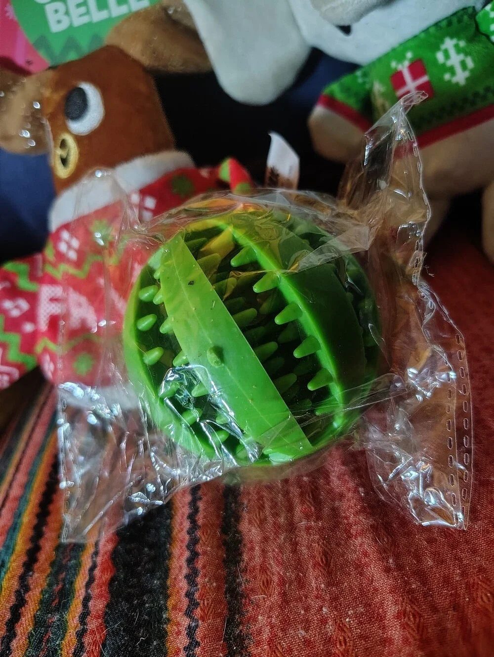 NWT BarkBox Holiday Dog Toy Lot of 3 - Dwight Elephant, Sleigh Belle &Green Ball